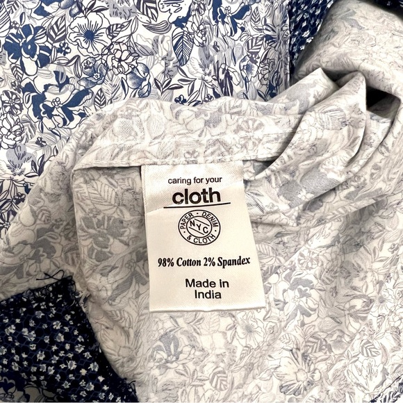 NWT COTTON SOFT RELAXED FLORAL PRINT SHIRT SLEEVE BUTTON UP SHIRT - Picture 14 of 15